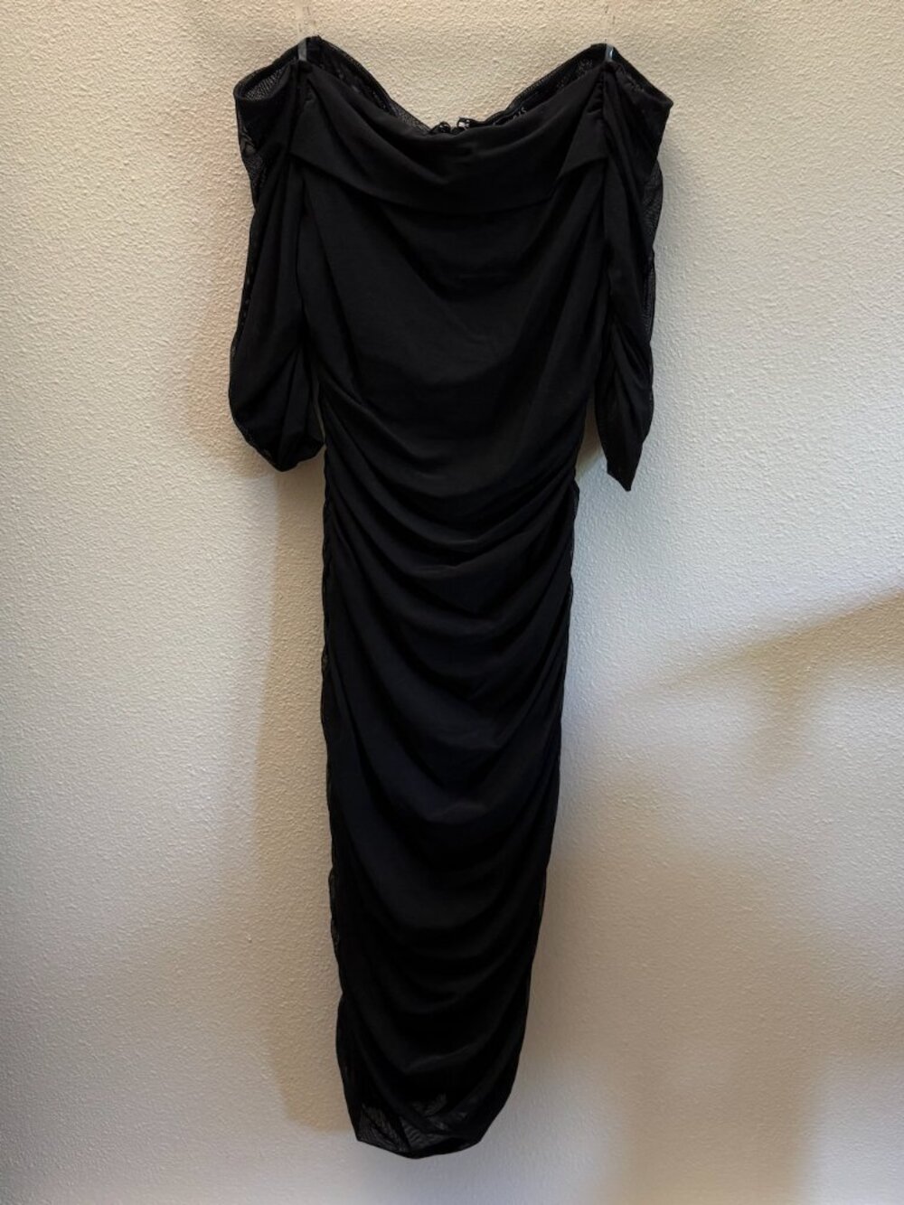 Iris Body Con Off the Shoulder Ruched Mini Dress